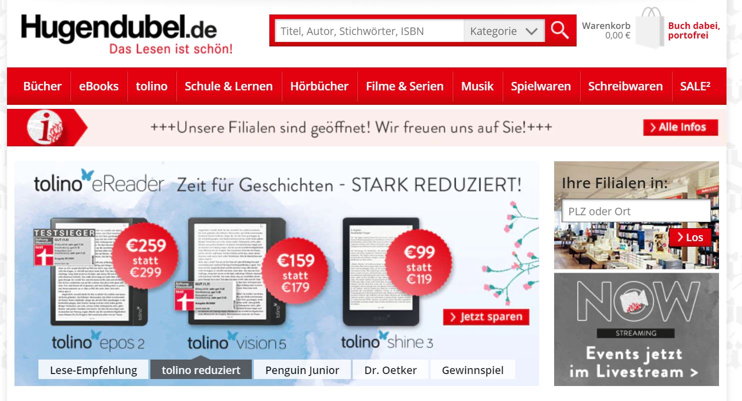 10% Hugendubel Gutschein bei der Newsletter Anmeldung sichern